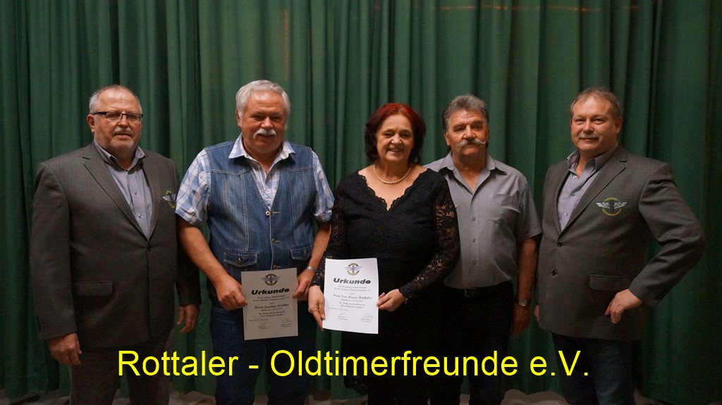 Ehrung zur 10jährigen Mitgliedschaft der Rottaler-Oldtimerfreunde e.V.